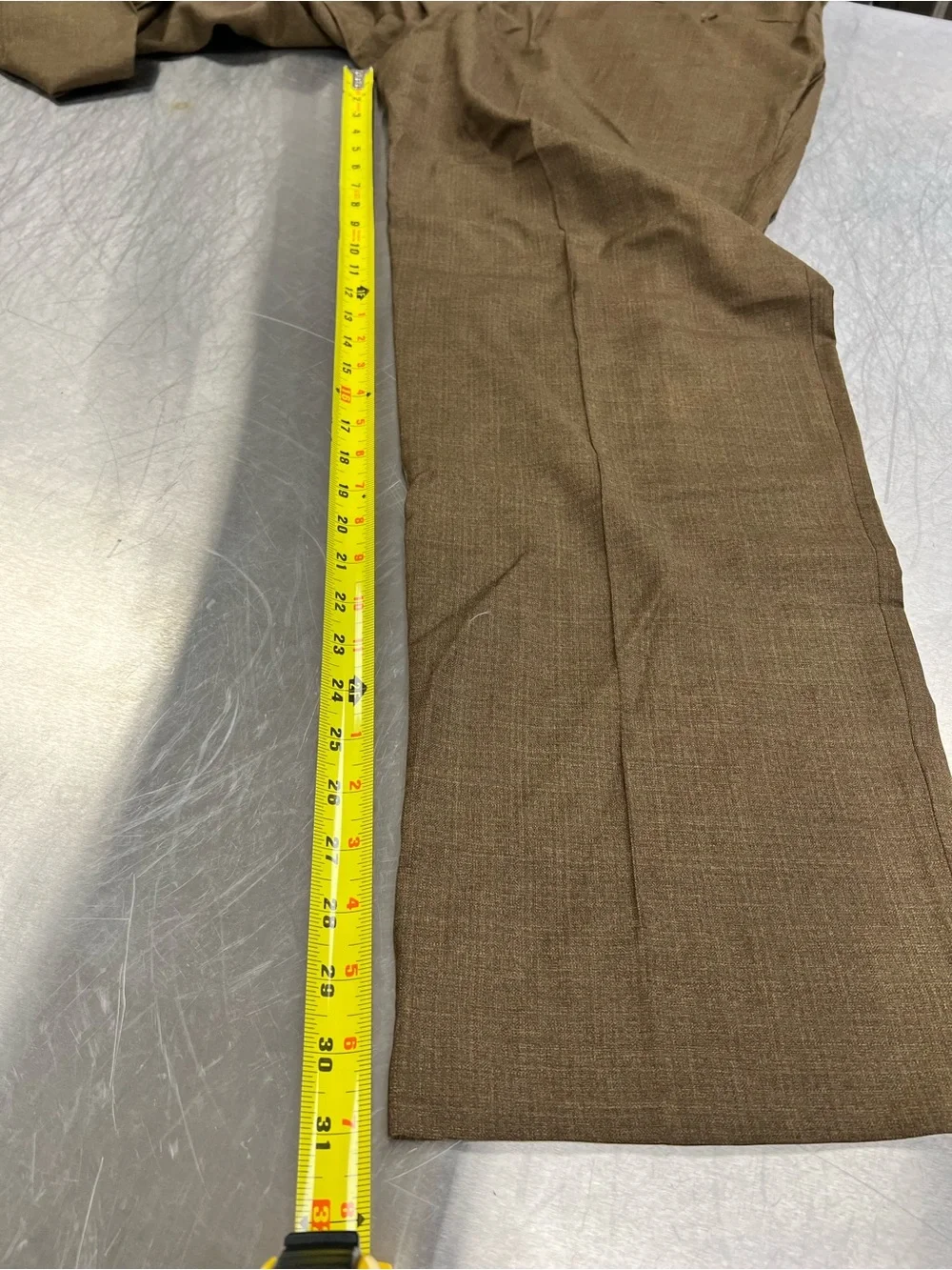 Joseph Fancy Weave 100% Wool Jos. A. Bank Brown Pleated Dress Pants Mens 38 Reg